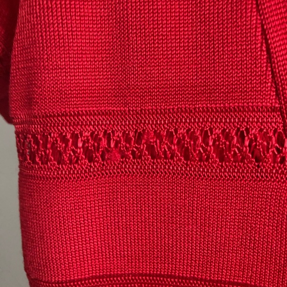 French Connection Red knit midi Dress size 2 - Picture 6 of 6